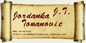 Jordanka Tomanović vizit kartica